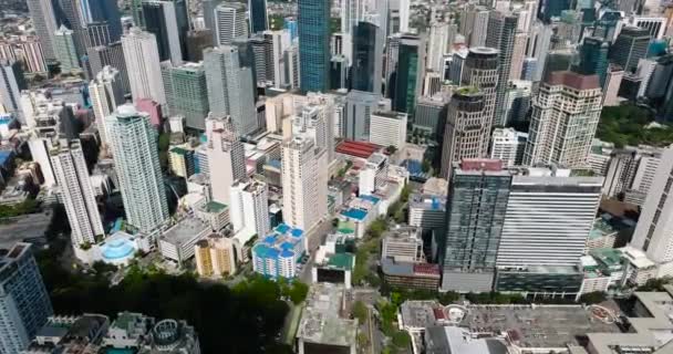 Top Pohled Byty Obchodní Budovy Makati Metro Manila Filipíny — Stock video