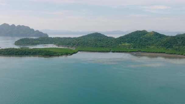 Tropische Meeres Und Insellandschaft Mit Mangroven Lajala Coron Palawan Philippinen — Stockvideo