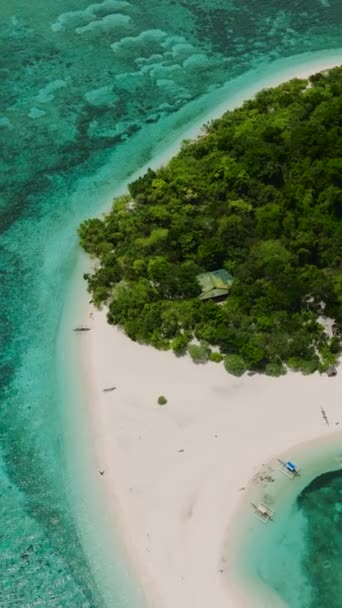 Sandvit Strand Och Turkost Vatten Mantigue Island Camiguin Filippinerna Vertikal — Stockvideo