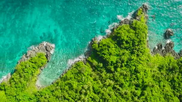 Agua Mar Turquesa Zona Costera Isla Carabao San José Romblon — Vídeos de Stock