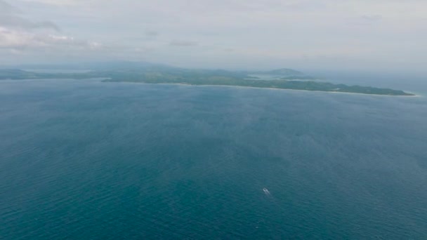 Blaues Meer Und Insel Tablas Blick Von Der Drohne Aus — Stockvideo