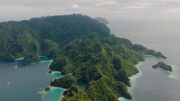 Hermosa Vista Islas Lagunas Coron Palawan Filipinas — Vídeos de Stock