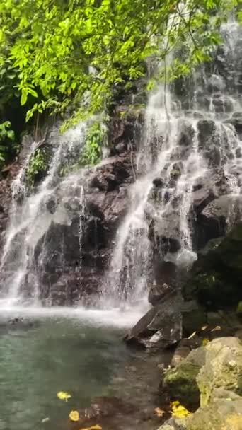 Water Flowing Rock Structures Tinago Fall Lanao Del Norte Philippines — Stock Video