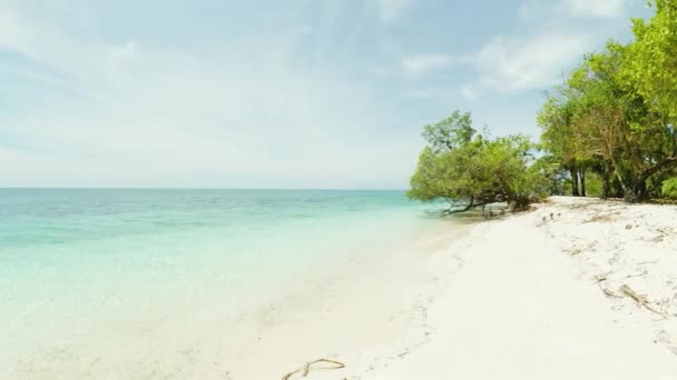 Naturalne Piękno Odizolowanej Plaży Białym Piaskiem Camiguin Filipiny Wyspa Mantigue — Wideo stockowe