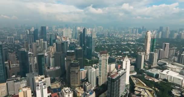 Vista Aérea Edifícios Altos Torres Residenciais Cidade Makati Metro Manila — Vídeo de Stock