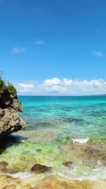 Природные Пейзажи Океанских Волн Пляже Острове Боракай Малае Аклан Филиппины — стоковое видео