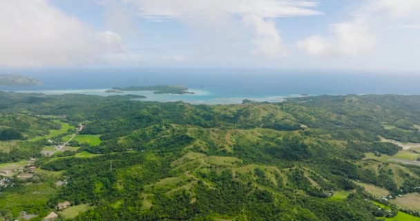 Dağ Tepeleri Çeltik Pirinç Tarlaları Santa Tablas Romblon Filipinler — Stok video