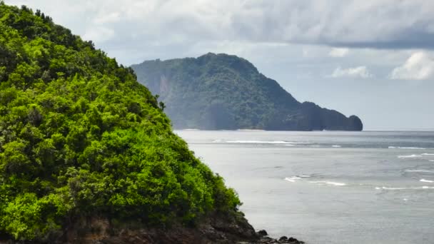 Hermosas Olas Oceánicas Islas Con Playas Nido Palawan Filipinas — Vídeos de Stock