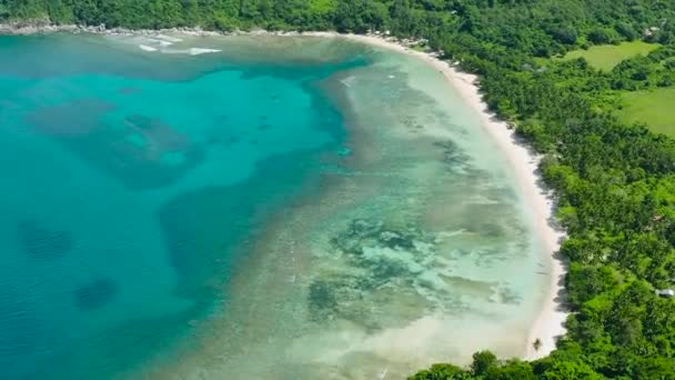 Прозрачная Вода Кораллами Песчаный Пляж Эль Нидо Палаван Филиппины — стоковое видео