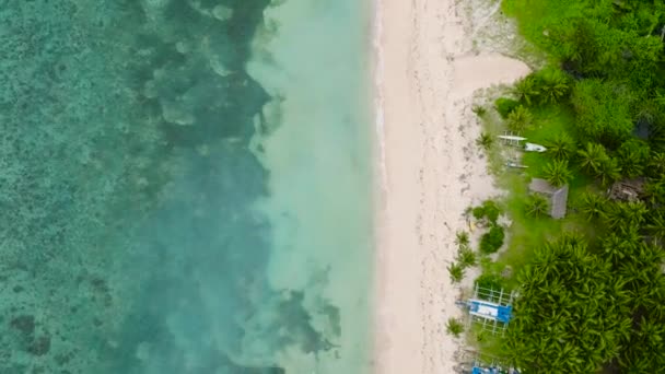 卡拉巴岛沙质海岸线上的海浪 圣何塞 隆布隆 菲律宾 — 图库视频影像