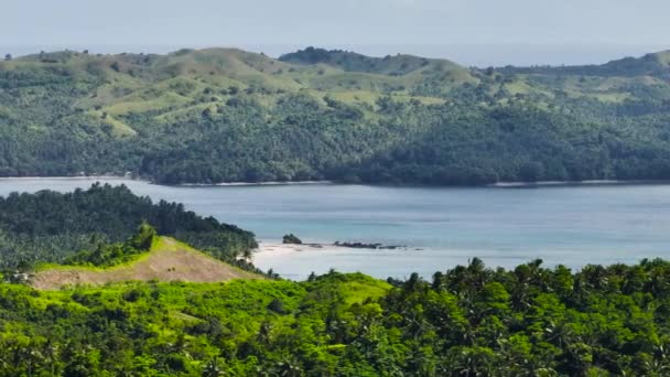 Tropikalny Krajobraz Błękitnym Morzem Górami Santa Tablas Romblon Filipiny — Wideo stockowe