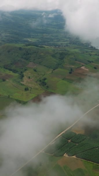 Plantação Terras Agrícolas Cobertas Por Nuvens Mindanao Filipinas Vista Vertical — Vídeo de Stock