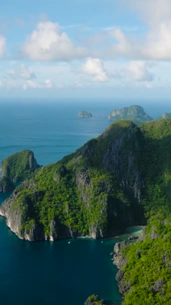 Isla Tropical Con Laguna Playa Isla Cadlao Nido Palawan Filipinas — Vídeos de Stock