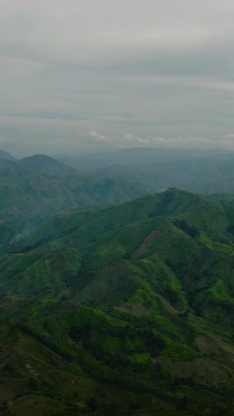 Dağlardaki Yeşil Orman Dağlardaki Orman Tepeleri Mindanao Filipinler Dikey Görünüm — Stok video