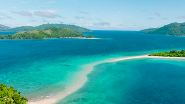 Tropische Eilanden Met Stranden Koraalriffen Blauwe Lucht Wolken Romblon Romblon — Stockvideo