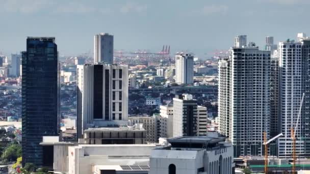 Метро Манила Вид Воздуха Здания Макати Сити Филиппины — стоковое видео