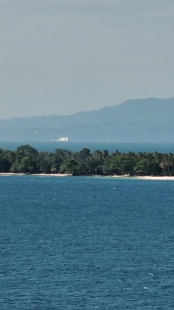 Biały Piasek Fale Oceaniczne Buenavista Island Jestem Samal Davao Filipiny — Wideo stockowe