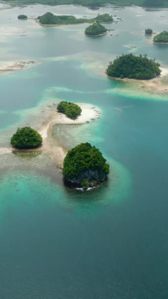 在不列颠群岛上空飞行 Surigao Del Sur 菲律宾棉兰老岛 纵向观点 — 图库视频影像