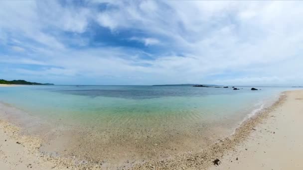 Naturalne Krajobrazy Piaszczystej Plaży Czystej Wody Morskiej Fal Santa Wyspa — Wideo stockowe