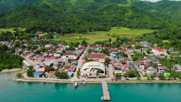 Пейзаж Города Горной Прибрежной Зоне Сан Агуисе Ромблон Филиппины — стоковое видео