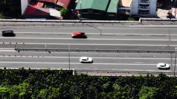 Makati Deki Iyi Otoyol Manzaralı Araç Metro Manila Filipinler — Stok video