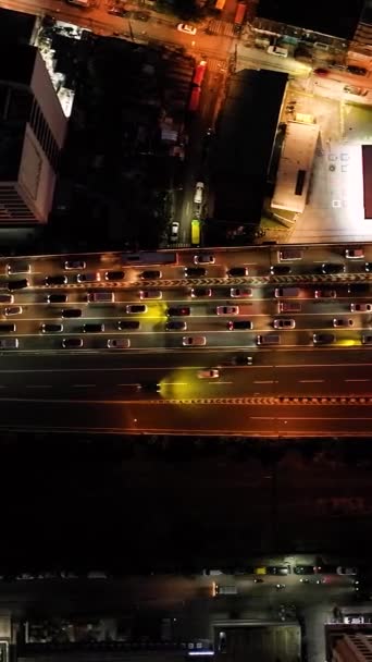 Carros Veículos Que Circulam Skyway Noite Makati Metro Manila Filipinas — Vídeo de Stock