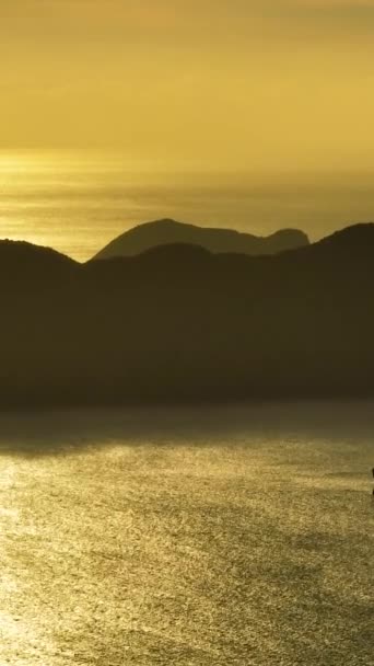 Отражение Заката Тропических Островах Море Эль Нидо Палаван Филиппины Вертикальный — стоковое видео