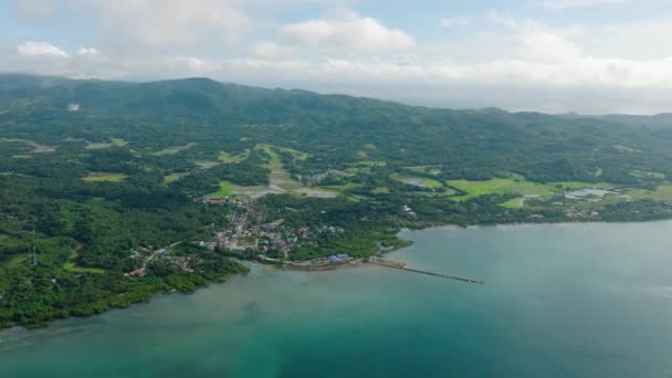 Looc Poblacion Mit Wohngebiet Und Landwirtschaftlichen Flächen Tablas Island Romblon — Stockvideo