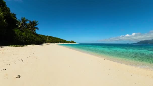 Bílý Písek Průhledné Mořské Vlny Pláži Ostrově Cobrador Romblon Filipíny — Stock video