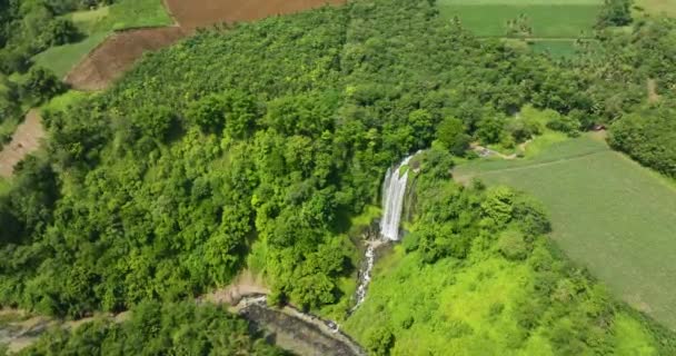 Vue Par Drone Cascade Eau Lasang Falls Bukidnon Mindanao Philippines — Video