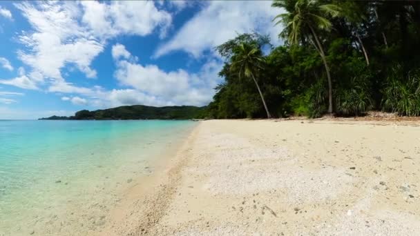 Plaża Kokosami Piaskami Niebieskie Niebo Chmury Wyspa Romblon Filipiny — Wideo stockowe
