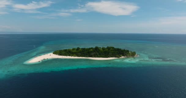 Ilha Mantigue Cercada Por Praia Branca Água Azul Turquesa Mar — Vídeo de Stock