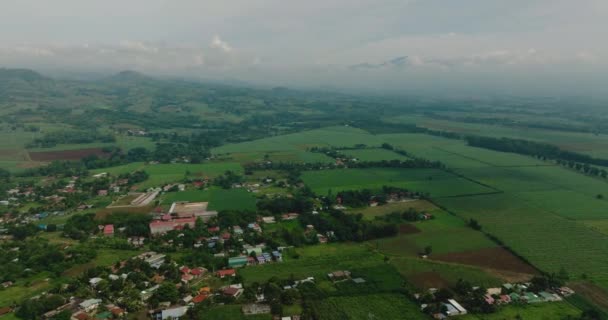 Тропическая Горная Провинция Деревней Фермеров Сельскохозяйственных Земель Филиппинах Минданао — стоковое видео