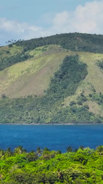 Dağ Tepesi Tropikal Mavi Deniz Santa Tablas Romblon Filipinler Dikey — Stok video