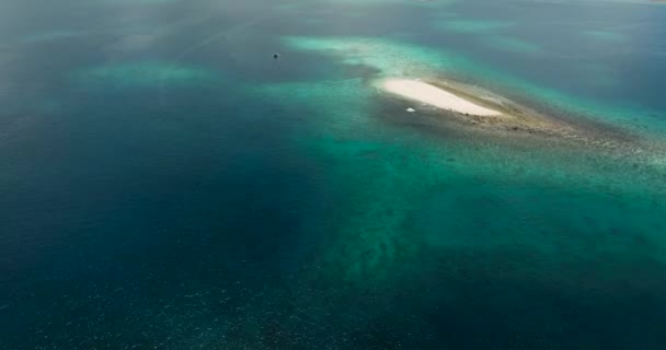 Sandbar Mitt Havet Naken Brittiska Surigao Del Sur Filippinerna — Stockvideo