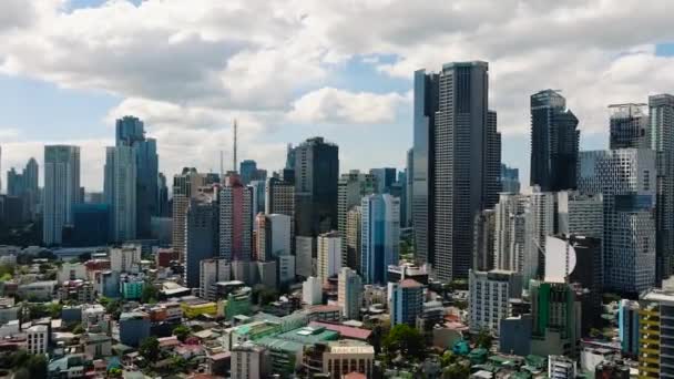Metro Manila Makati City Épületeinek Légi Kilátása Fülöp Szigetek — Stock videók