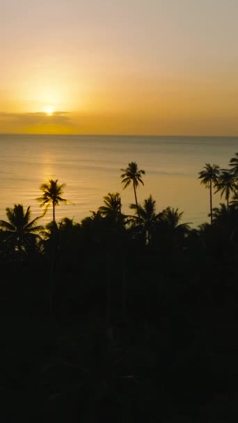 Tropical Island Und Meer Mit Sonnenuntergang Hintergrund Santa Tablas Romblon — Stockvideo