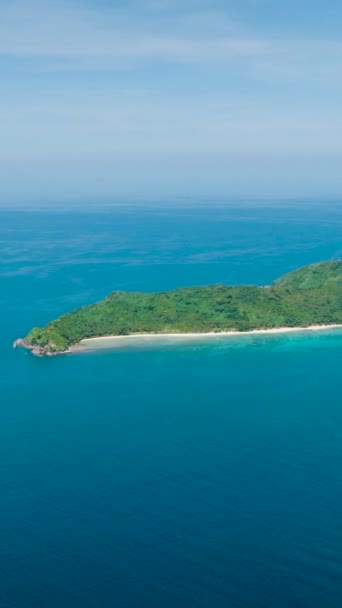 Letecký Pohled Ostrov Lalutaya Obklopený Modrým Mořem Nido Palawan Filipíny — Stock video