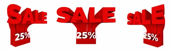 Red White Sale Icon Percentage White Background Stopper Banner Marketing — Stock Photo, Image