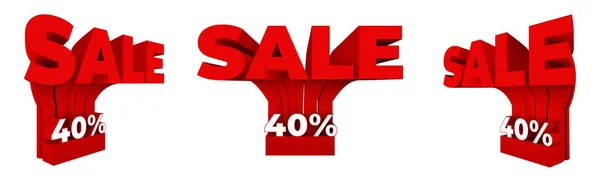 Rot Weißes Verkaufsicon Mit Prozentsatz Auf Weißem Hintergrund Stopper Oder — Stockfoto