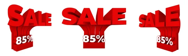 Red White Sale Icon Percentage White Background Stopper Banner Marketing — Stock Photo, Image