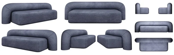 Weiche Fließende Taktile Sofa Formen Design Inspiriert Von Moos Das — Stockfoto