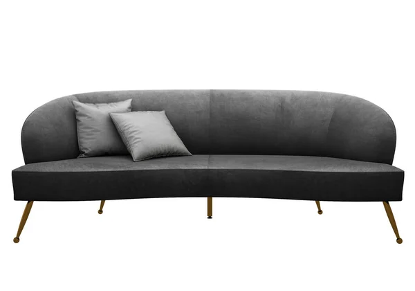 Elegante Sofá Moderno Gris Oscuro Las Piernas Delgadas Sofá Desde —  Fotos de Stock