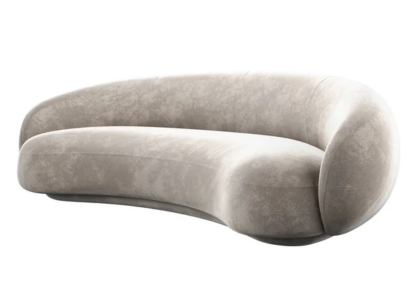 时尚的现代设计师未来的半圆形沙发 乳白色 是的用于设计 横幅的索法投影 — 图库照片