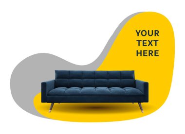 Renkli bir arka planda afiş koltuğu ve yazı için bir yer. Bir daire, ev almak. Kiralık ev. Otel odası, dinlenme..