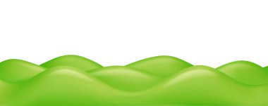 Green Hills vektör 3 boyutlu arka plan. Çimenli çizgi film dağı, beyaz arka planda izole edilmiş doğa arkaplanı. Oyun alanı ya da park alanı sahnesi