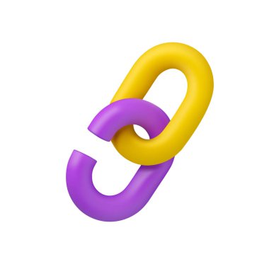 Kırık zincir zinciri vektör 3d simgesi. Bağlantıyı kes. Çizgi film bağlantısı kopukluğu veya zayıflık çizimi.