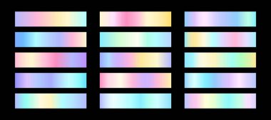 Yanardöner gradyan kumaş koleksiyonu. Holografik folyo renkleri doğrusal ayrışma.