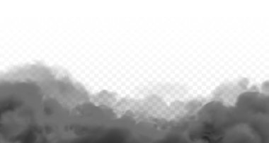 Siyah duman gerçekçi bir geçmiş. Şeffaf efektli koyu gri duman dokusu. Cadılar Bayramı