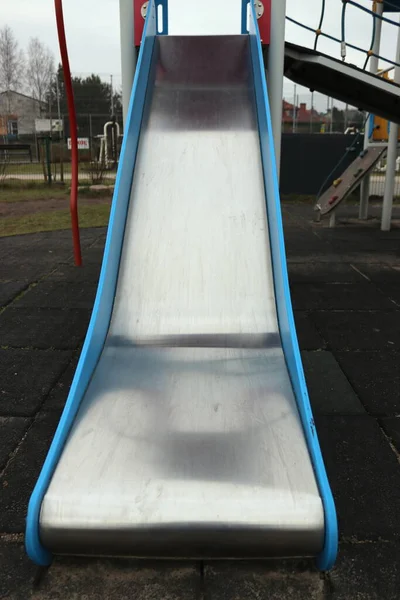 Playground Kids Slide Slide Every Season — Stock Photo, Image